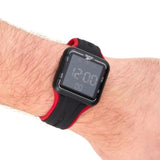 REEBOK RV-SQG-G9-PBIB-BB SQUARE ELEMENTS DIGITAL BLACK/RED SILICON STRAP MEN'S WATCH