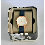 FOSSIL NEELY ANALOG QUARTZ ROSE GOLD STAINLESS STEEL ES4338 BLUE LEATHER STRAP WOMEN'S WATCH