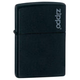 ZIPPO #218ZL WINDPROOF LIGHTER BLACK MATTE WITH LOGO