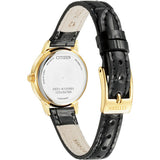CITIZEN EM0932-10A ECO-DRIVE SOLAR WHITE DIAL BLACK LEATHER WOMEN'S WATCH