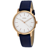 FOSSIL NEELY ANALOG QUARTZ ROSE GOLD STAINLESS STEEL ES4338 BLUE LEATHER STRAP WOMEN'S WATCH
