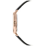 SARA MILLER DIAMOND MOTHER OF PEARL DIAL BLACK LEATHER STRAP WATCH SA2052