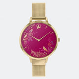 SARA MILLER CHELSEA PINK DIAL GOLD MESH STRAP WOMEN'S WATCH SA4010