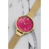 SARA MILLER CHELSEA PINK DIAL GOLD MESH STRAP WOMEN'S WATCH SA4010