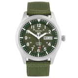 SEIKO 5 SNZG09K1P GREEN NYLON STRAP MEN'S WATCH