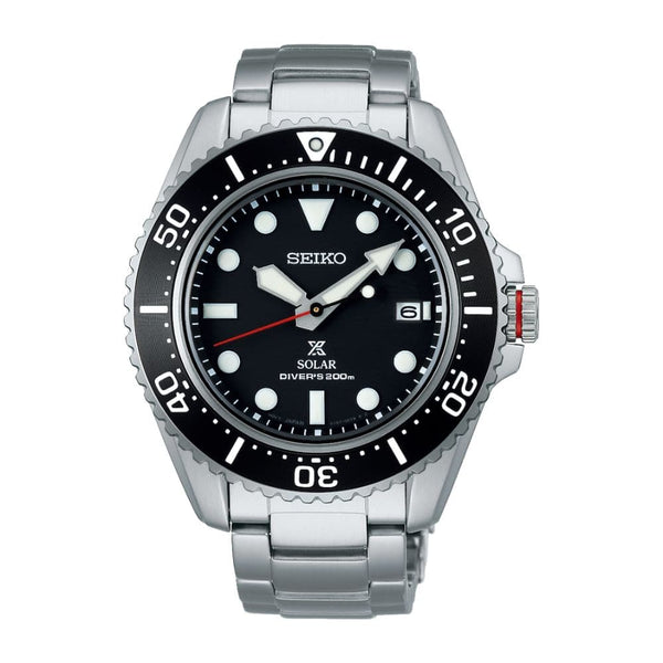 SEIKO SNE589P1 PROSPEX COMPACT SOLAR SAPPHIRE BLACK DIAL DIVER'S MEN'S WATCH
