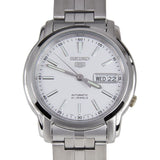 SEIKO SNKL75K1 AUTOMATIC WHITE DIAL STAINLESS STEEL MEN'S WATCH