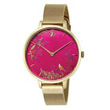 SARA MILLER CHELSEA PINK DIAL GOLD MESH STRAP WOMEN'S WATCH SA4010