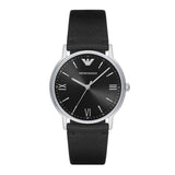 EMPORIO ARMANI AR11013 BLACK LEATHER STRAP MEN’S WATCH - H2 Hub Watches