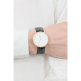 DANIEL WELLINGTON CLASSIC SHEFFIELD ROSE GOLD STAINLESS STEEL DW00100007 BLACK LEATHER STRAP MEN'S WATCH