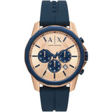 ARMANI EXCHANGE CHRONOGRAPH BLUE SILICONE BLUE SILICONE MEN'S WATCH